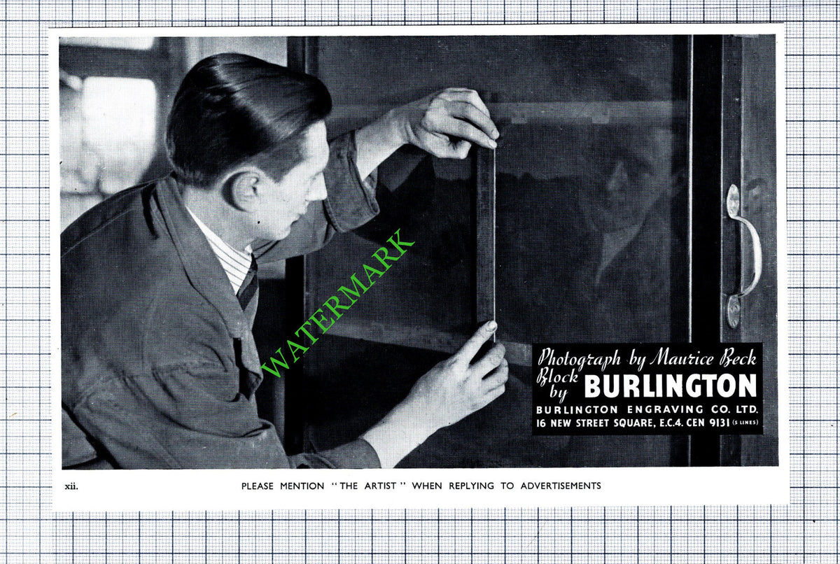 Burlington Engraving Co Ltd London  Maurice Beck Advert    -1930's Cutting