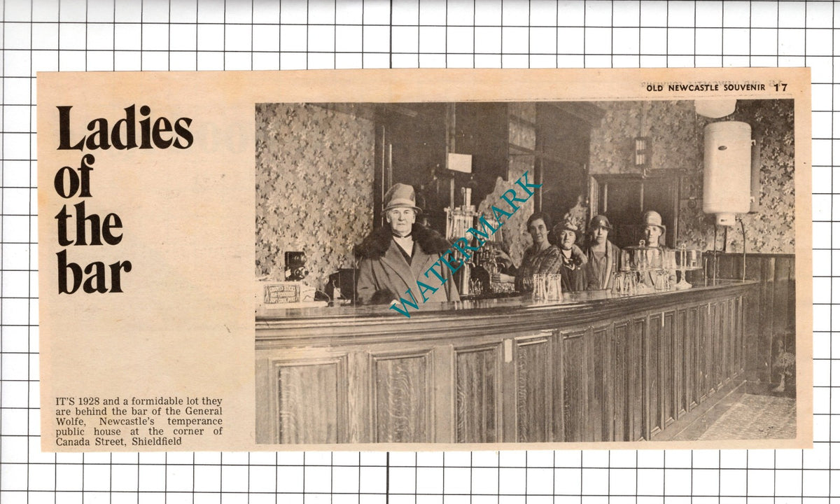 General Wolfe Temperance Bar Shieldfield  Newcastle Upon Tyne - 1970 Clipping