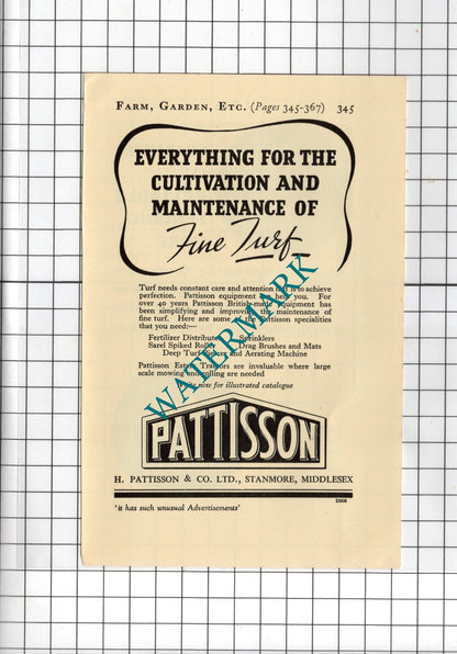 H Pattisson & Co Ltd Stanmore Middlesex / Whitecross Co Warrington - 1938 Advert