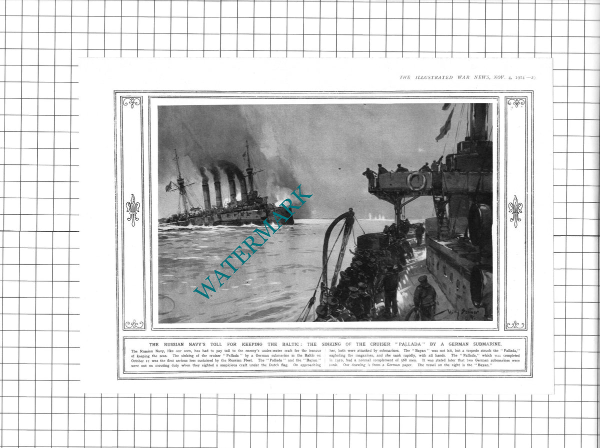 PALLADA   BAYAN   Ship Great War World War One WW1 - 1914 Clipping / Print