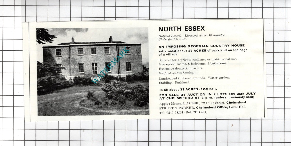 Hatfield Peverel Essex House Sale Advert - 1972