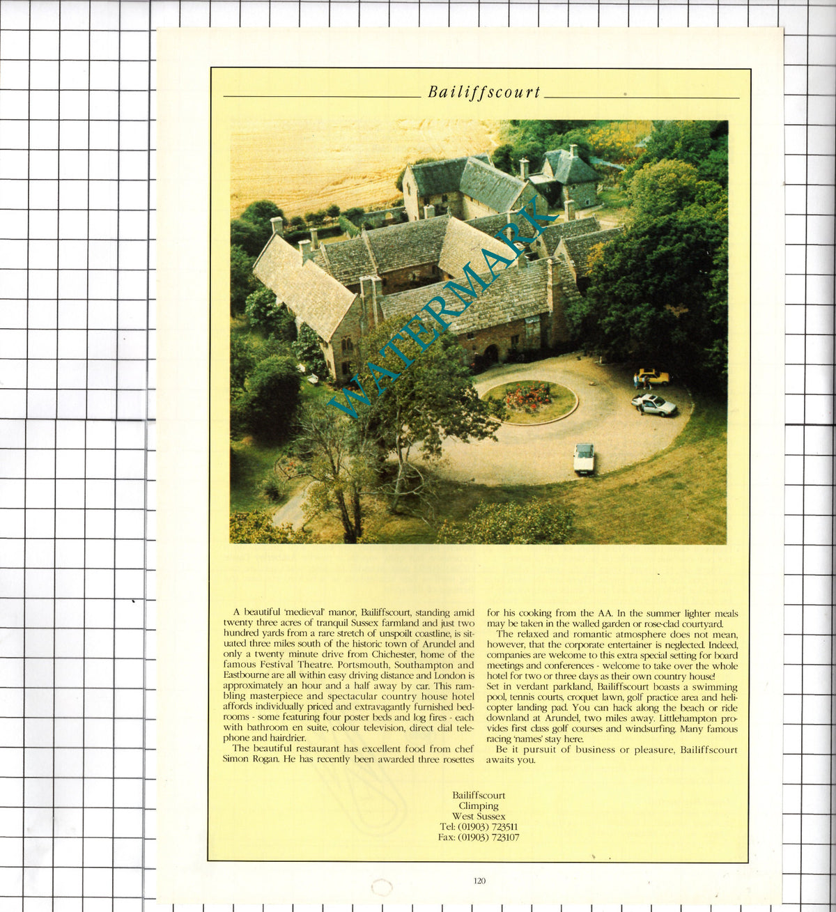 Bailiffscourt Climping Sussex Advert - 1995 Cutting