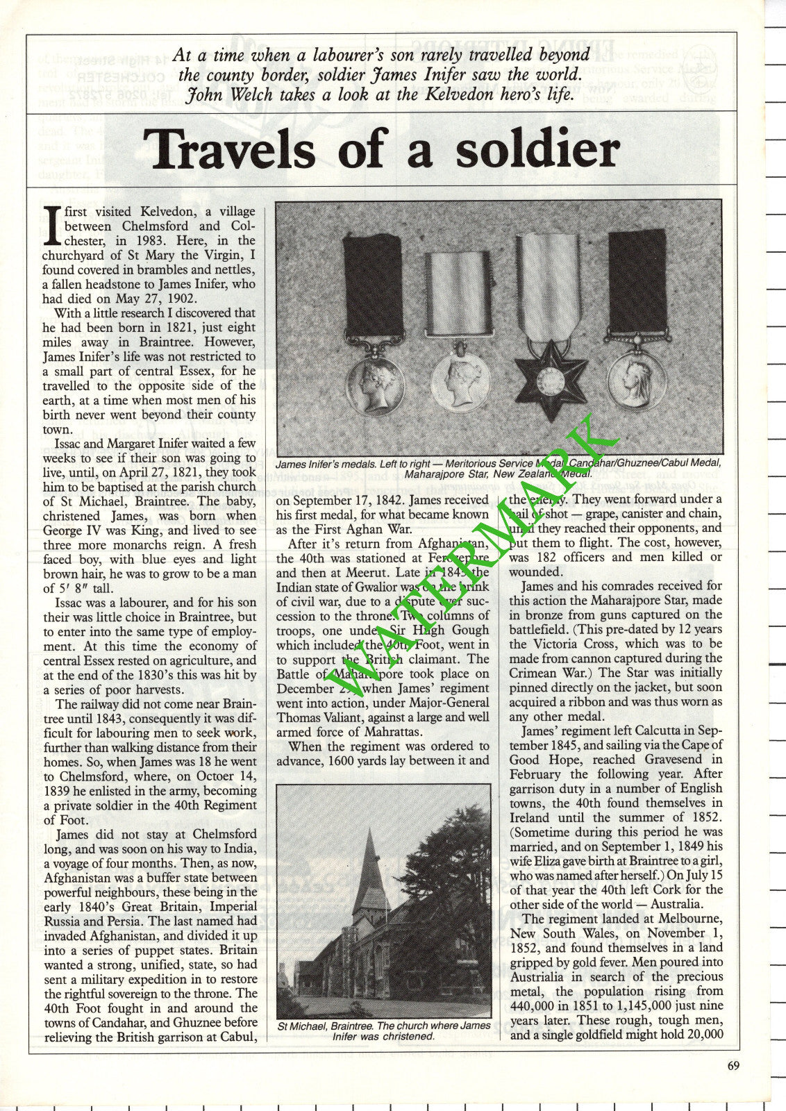 James Inifer  Braintree Essex Kelevdon Essex  -  - 1988 Article
