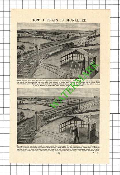 How  Train Railway Signals Work - c.1940s Article