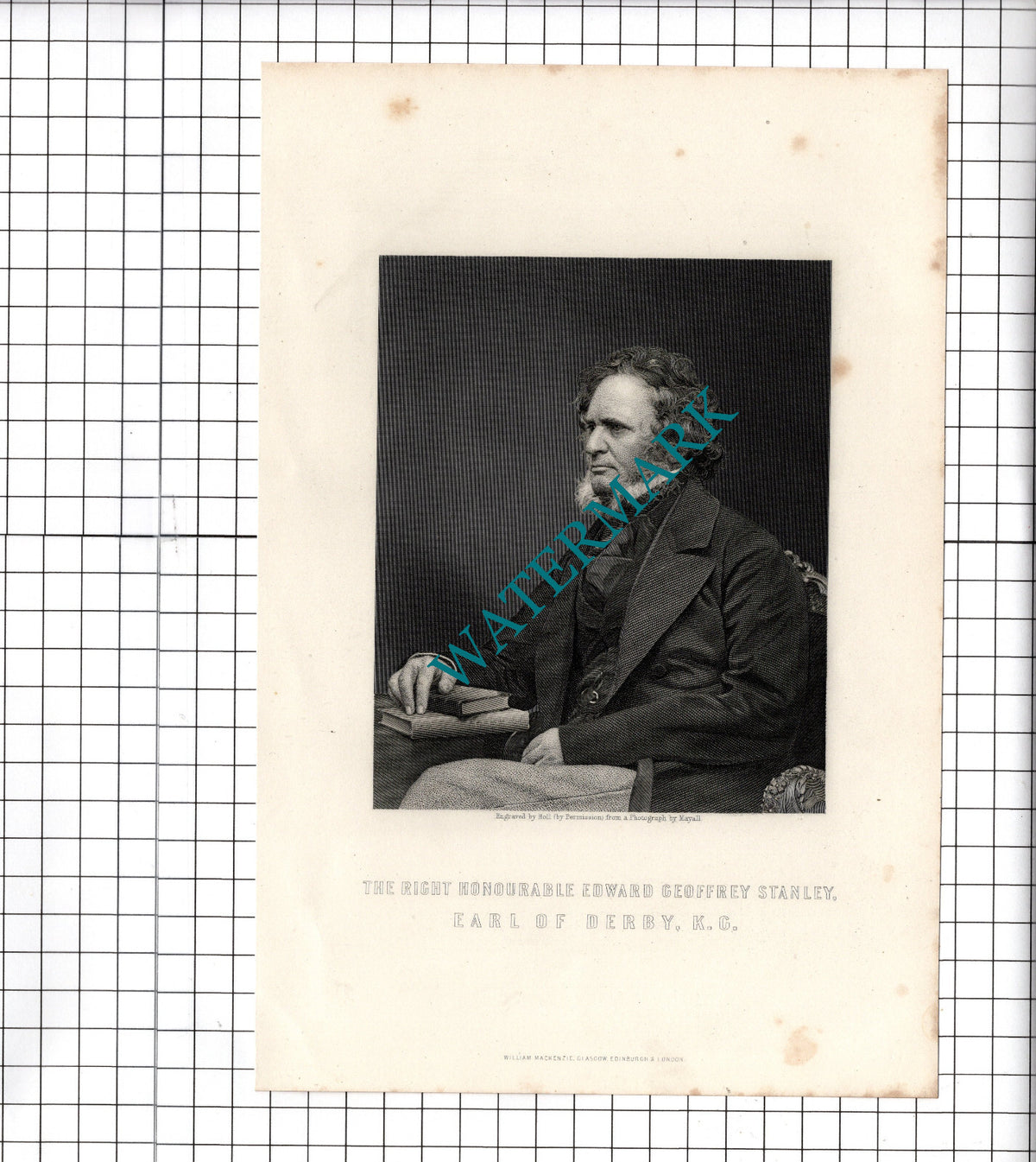 The Right Hon Edward Geoffrey Stanley  Earl Of Derby   - c.1881 Print