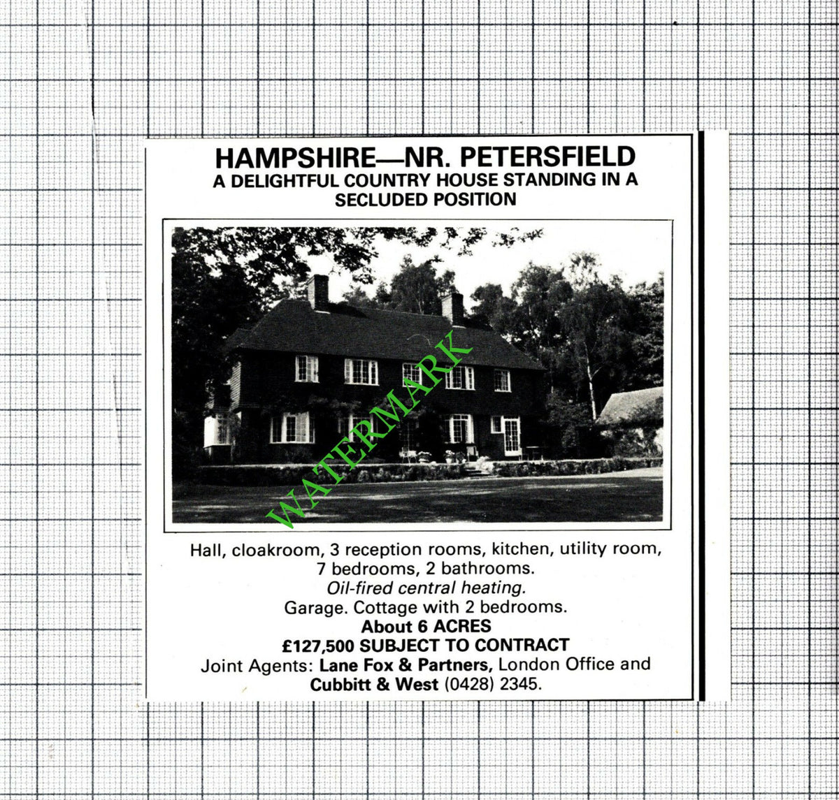 Petersfield Hampshire House Sale Advert - 1980 Cutting
