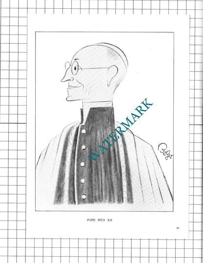 Pope Pius XII / Marshal Klimenti Voroshilov Caricature - 1950 Clipping / Print