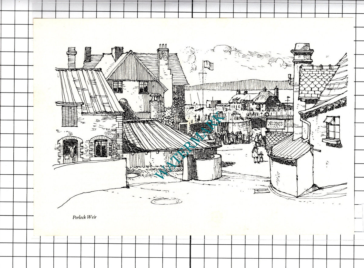 Porlock Weir Somerset   - 1980's Cutting / Print