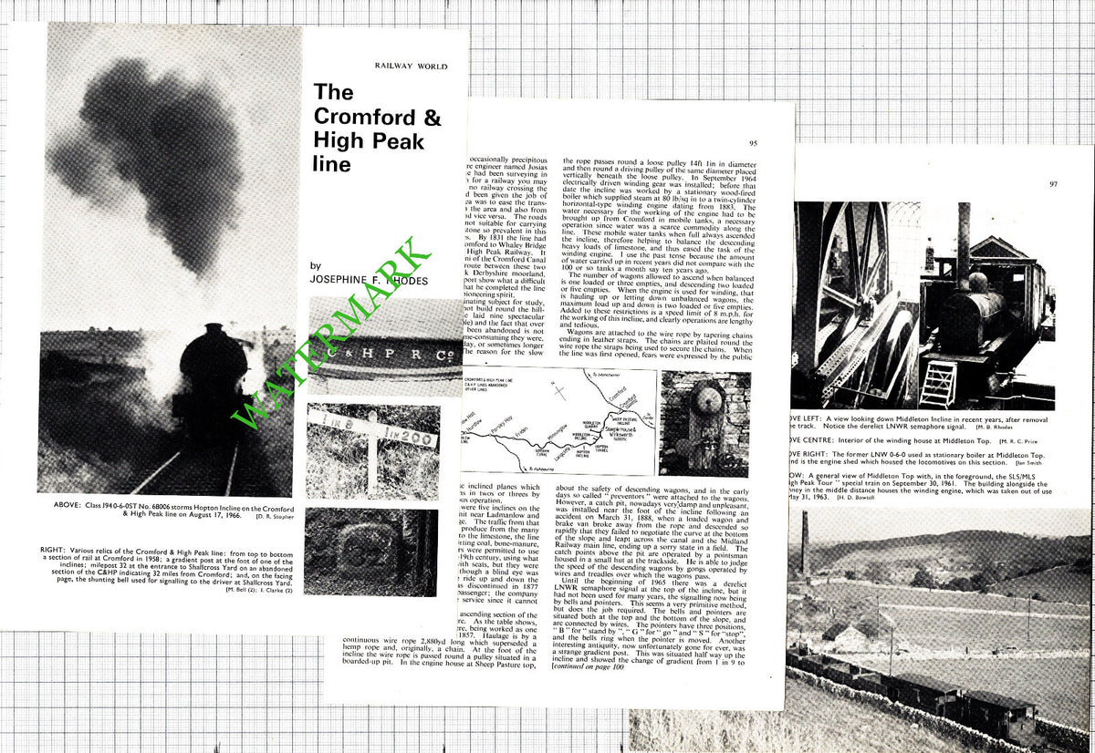 The Cromford & High Peak Line Railway - 1967 Article