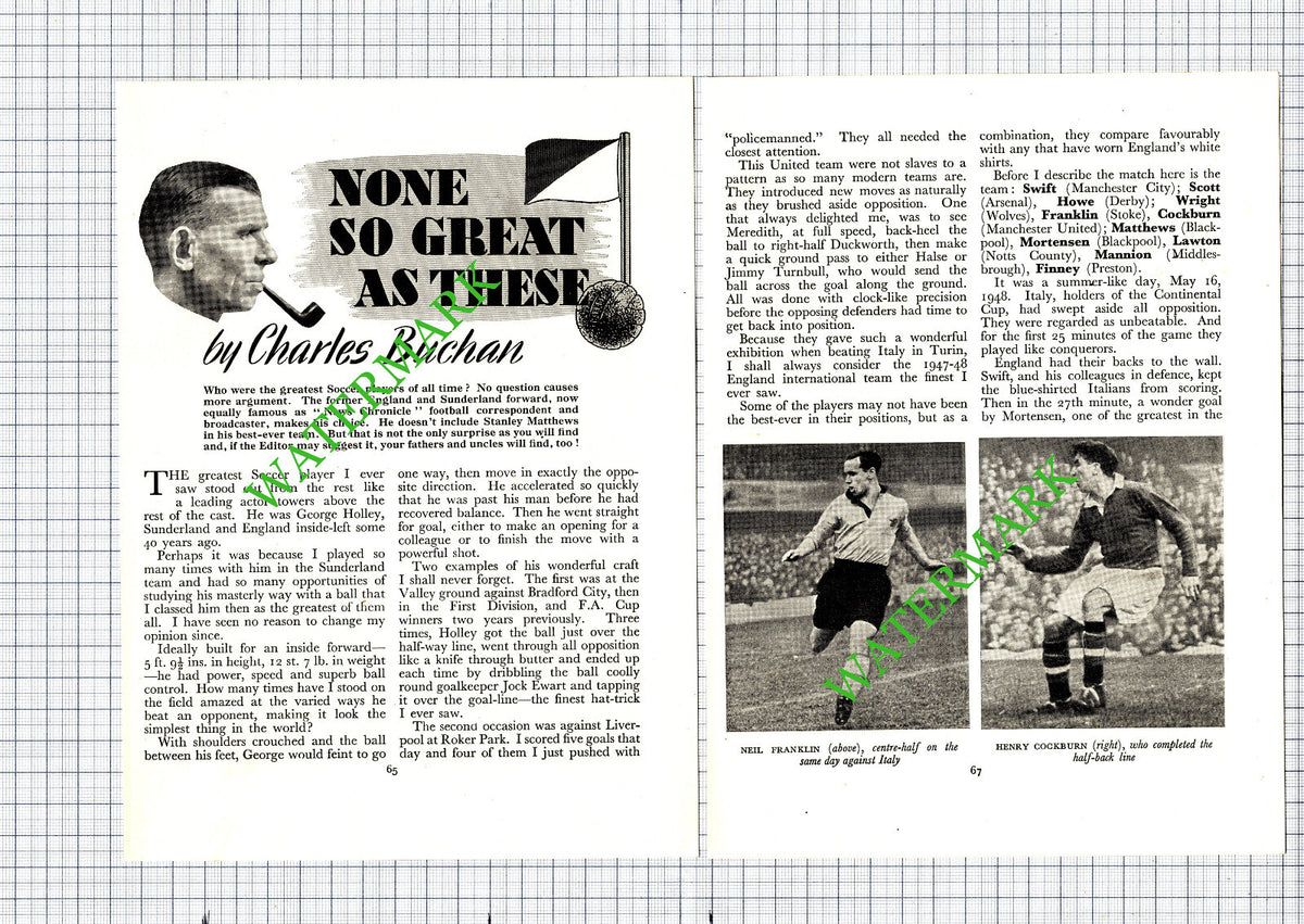 Charles Buchan Footballer   - 1951 Article