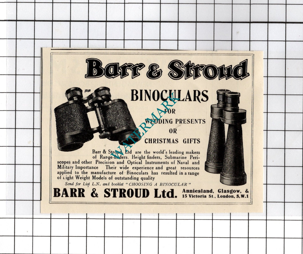 Barr & Stroud Ltd London - 1934 Small Advert