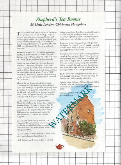Shepherd's Tea Rooms Chichester Spence / Cassandra's Cup Chawton - c.2001 Advert