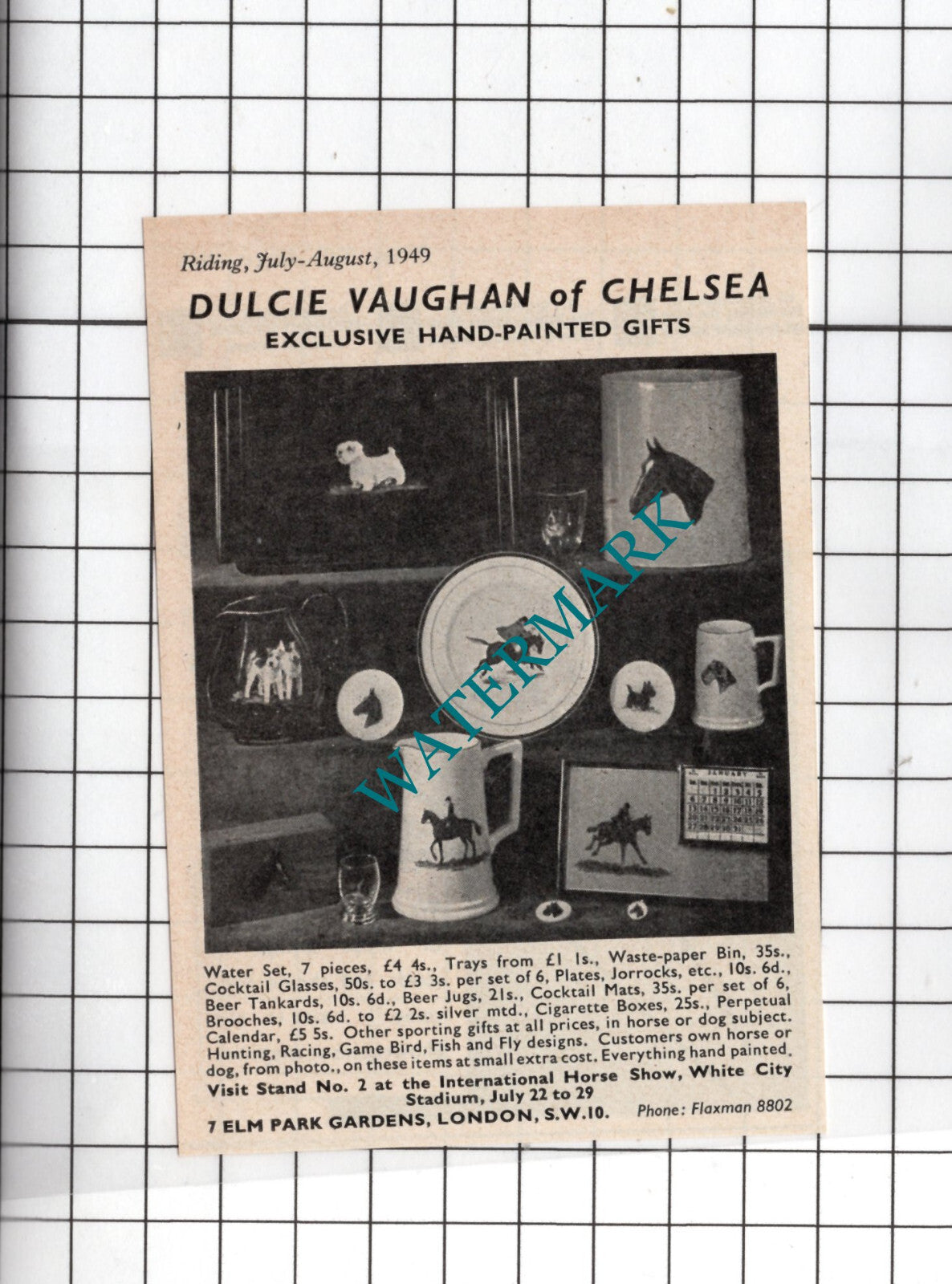 Dulcie Vaughan Of Chelsea  - 1949 Small Advert