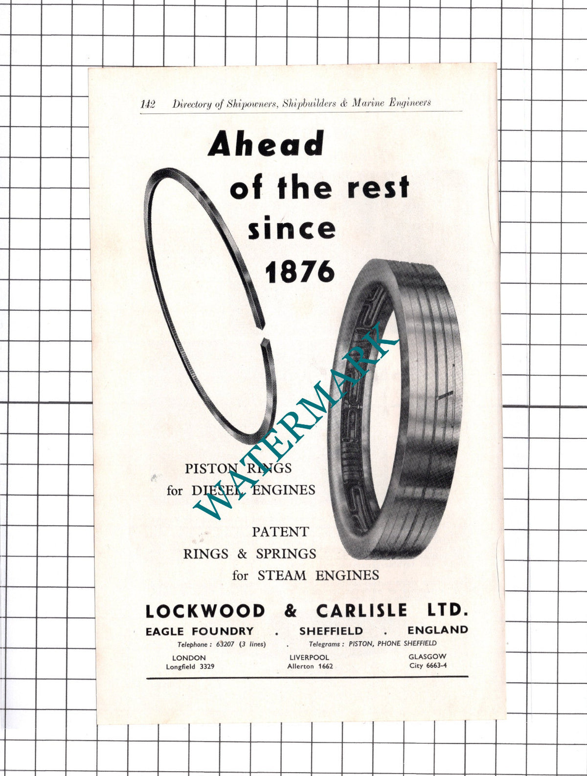 Metropolitan Vickers VIVIEN LOUISE Ship / Lockwood & Carlisle ADVERT - c.1957