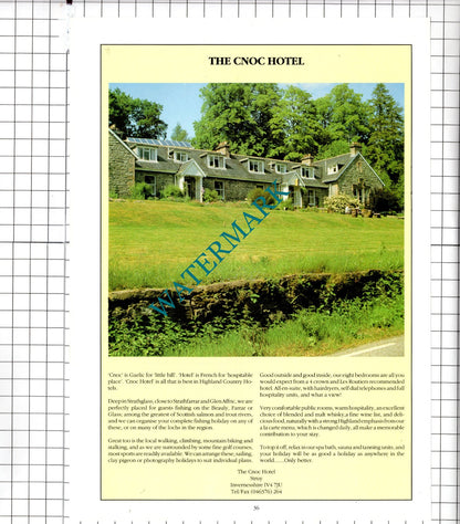 The Cnoc Hotel Struy / Loch Torridon Hotel Torridon Wester Ross - 1991 Advert