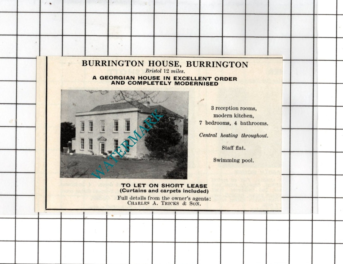 Burrington House Burrington - 1967 SMALL House Sale Advert