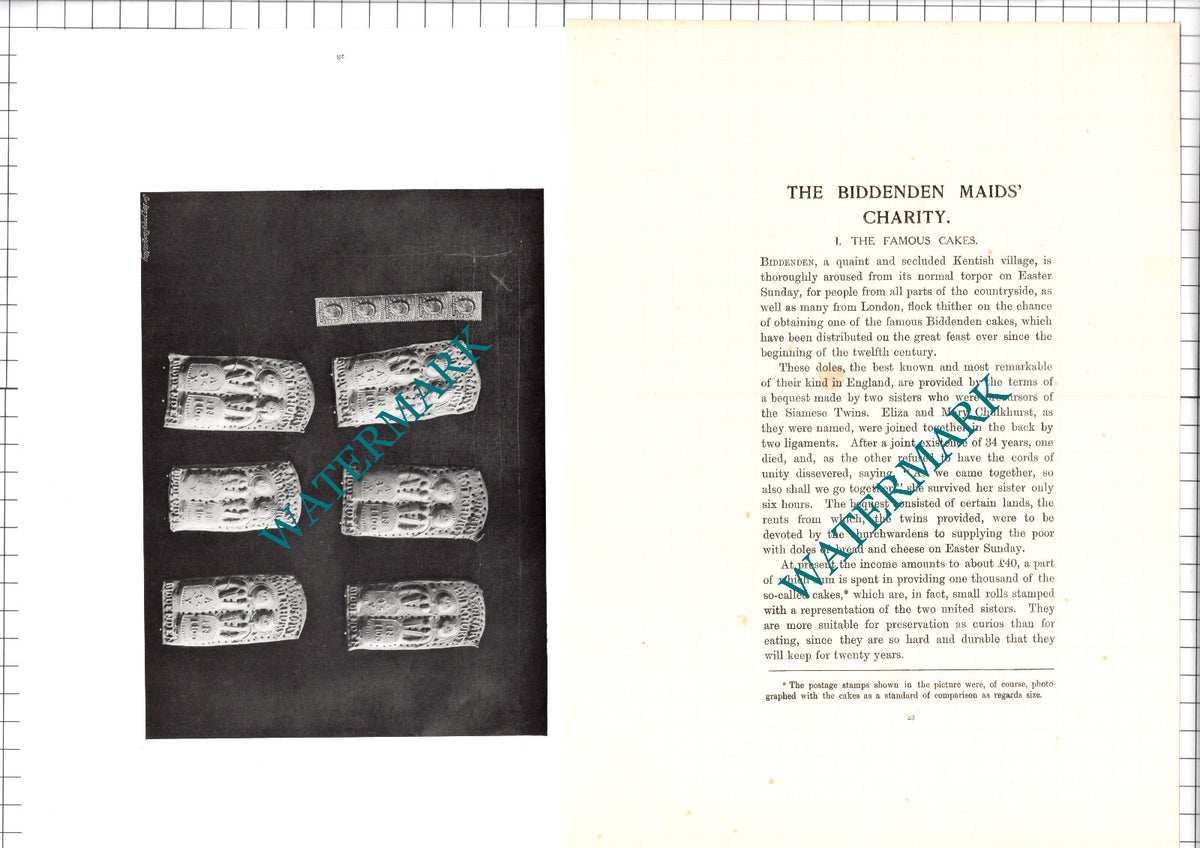 Biddenden Kent Maids Charity - c.1904 Article / Print