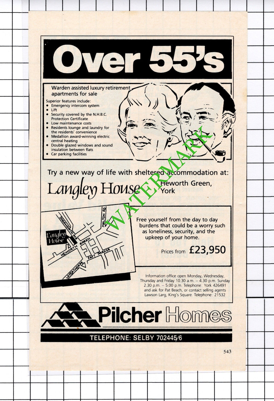 Langley House Heworth Green York Advert  - 1985 Cutting