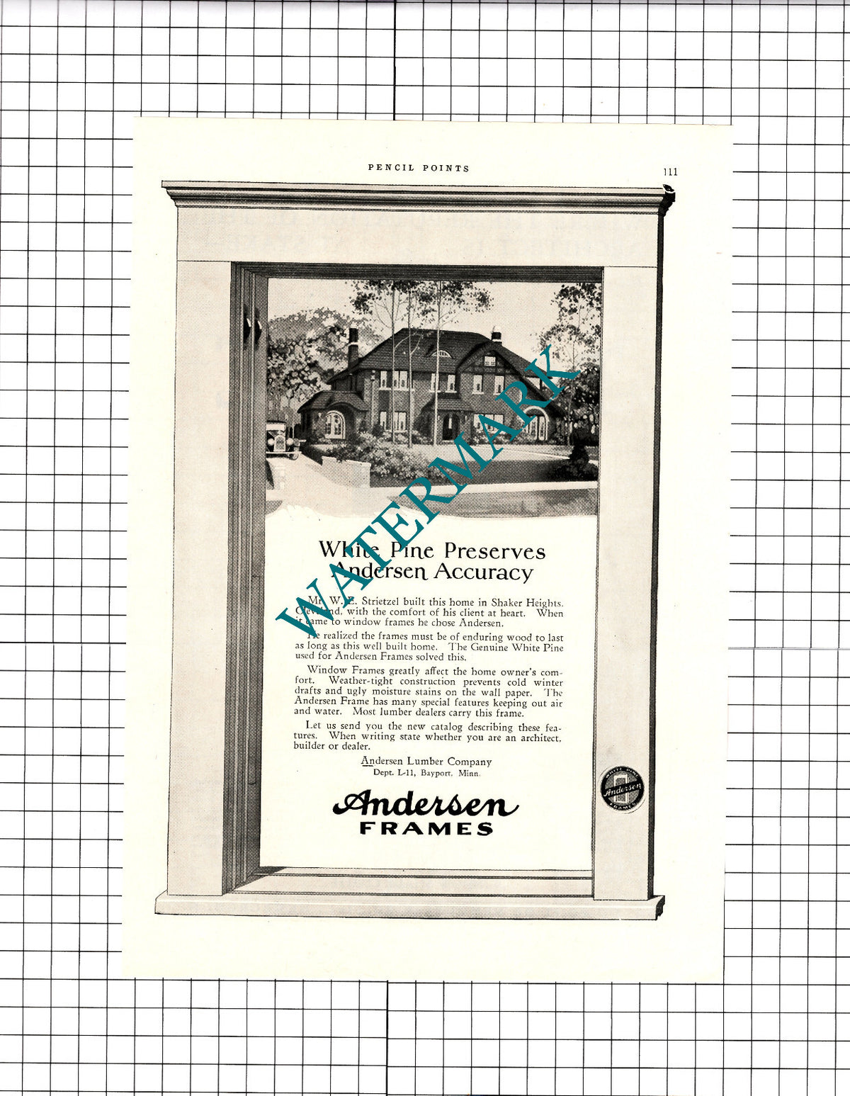 Mr W E Strietzel Shaker Heights Cleveland / Manufacturers Trust Co - 1926 Advert