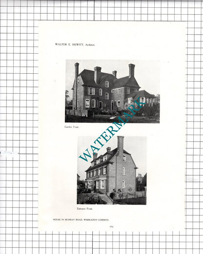 Murray Road Wimbledon Common Walter E Hewitt Architect - 1911 Article / Print