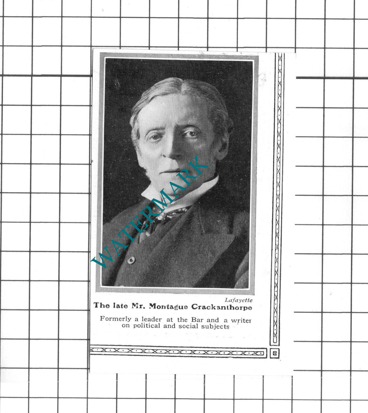 Mr Montague Crackenthorpe -  1913 Small Clipping / Print