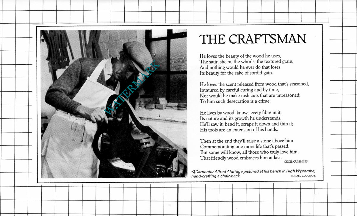 Alfred Aldridge Carpenter High Wycombe Buckinghamshire   - 1987 Clipping / Print