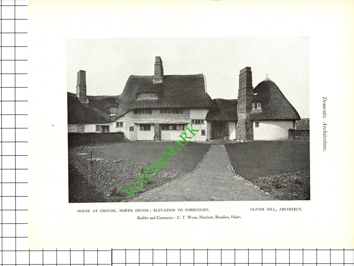 Croyde North Devon Oliver Hill Architect -  c.1920s Book Prints