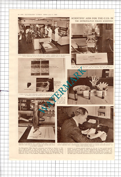 Dr Ian Holden TURFITT Metropolitan Police Lab New Scotland Yard - 1950 Article