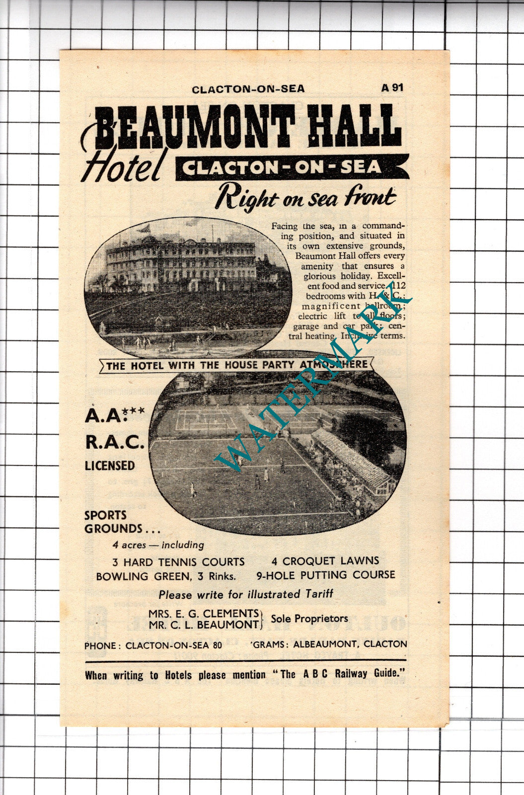Beaumont Hall Hotel Clacton Essex Oulton Hall Hadleigh Advert - 1958 Cutting