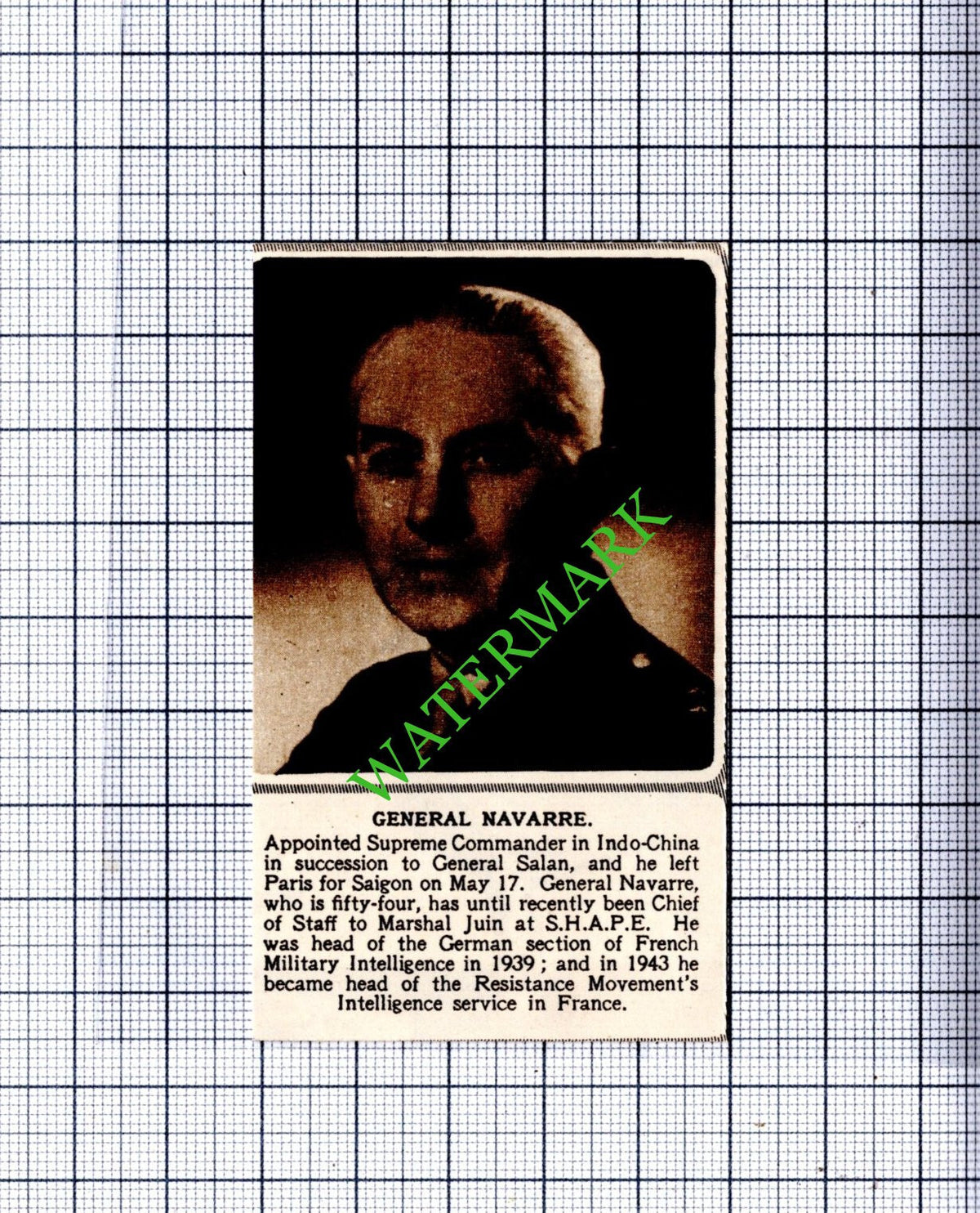 General Navarre  - 1953 SMALL Cutting