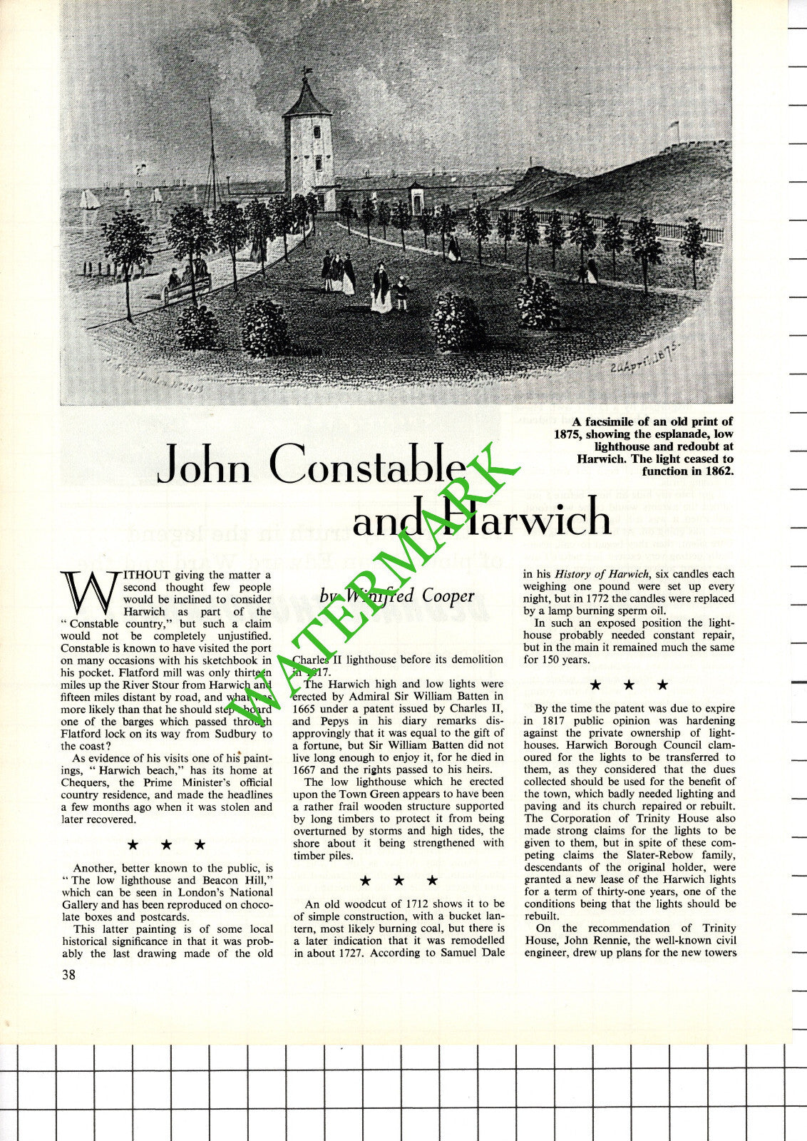 Harwich Essex John Constable  - 1968 Article