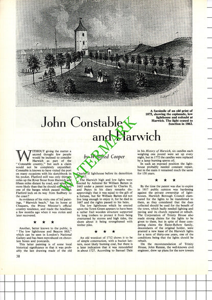 Harwich Essex John Constable  - 1968 Article