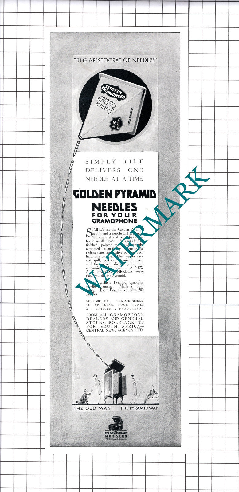 Golden Pyramid Gramophone Needles   !! ADVERT !!   - 1932 Cutting / Print