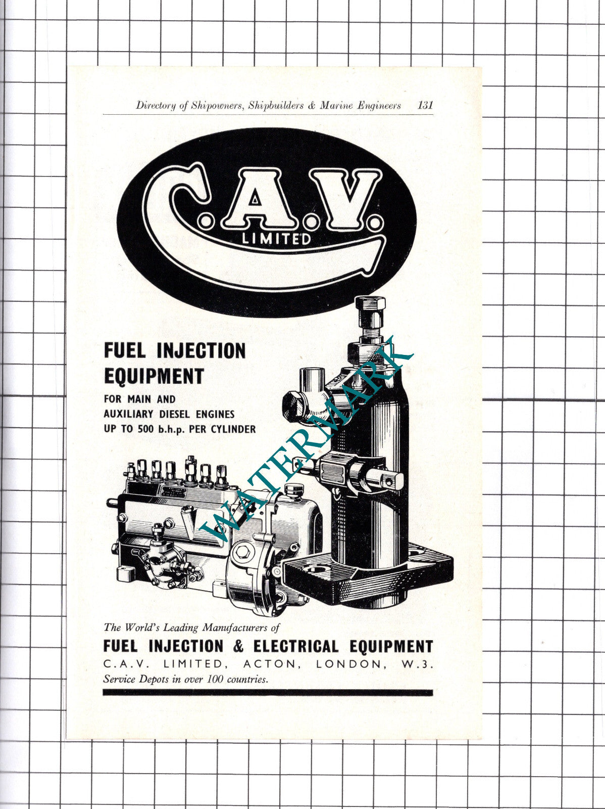 C A V Ltd Acton London  / Bronx Engineering Co Ltd Lye ADVERT - c.1957
