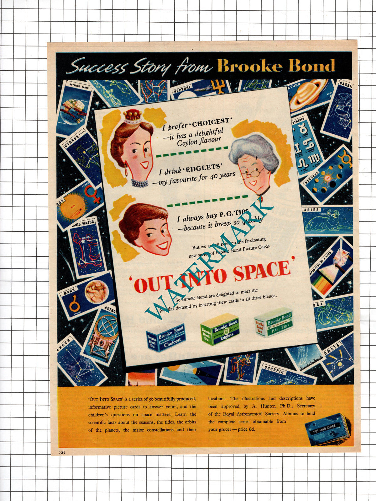 ADVERT ONLY!  Brooke Bond Out Into Space - 1956 Magazine ADVERT
