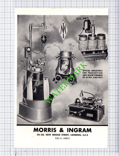 S Grahame Ross Ltd Slough / Morris & Ingram London ADVERT - 1942 Cutting / Print