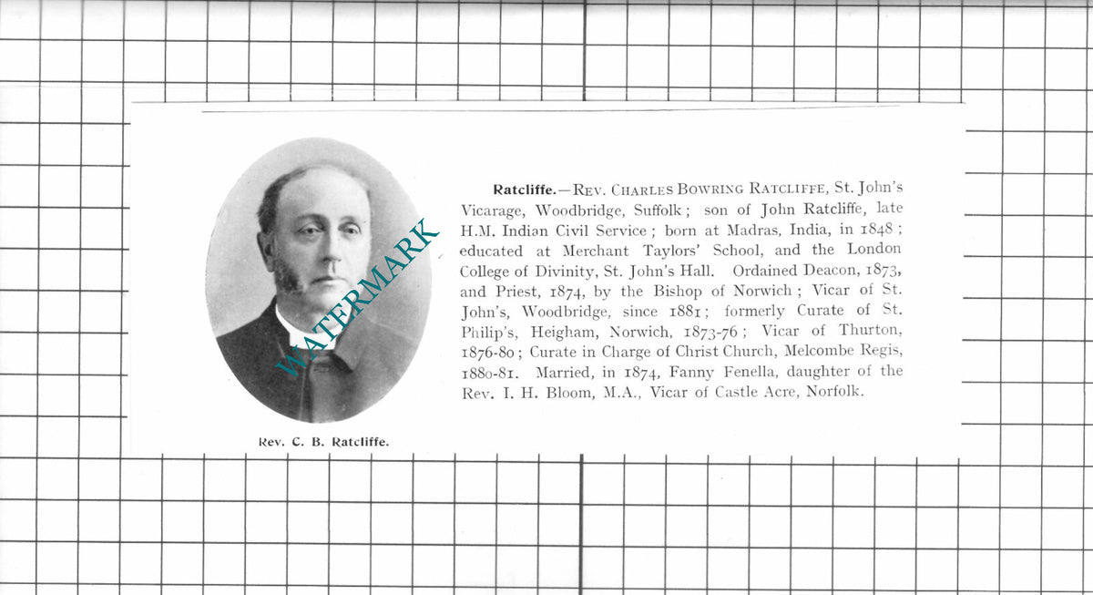 Rev Archibald Reith Sprowston / Rev Charles Bowring Ratcliffe - 1911 Clipping