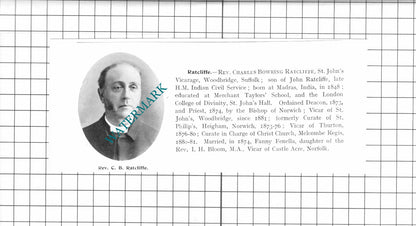 Rev Archibald Reith Sprowston / Rev Charles Bowring Ratcliffe - 1911 Clipping