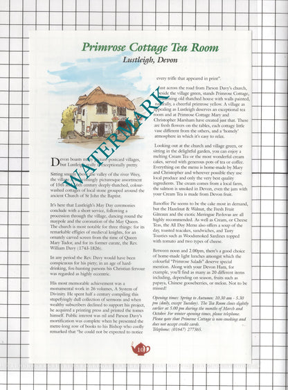 Primrose Cottage Lustleigh Devon Duckery Otterton Desna Greenhow - c.2001 Advert