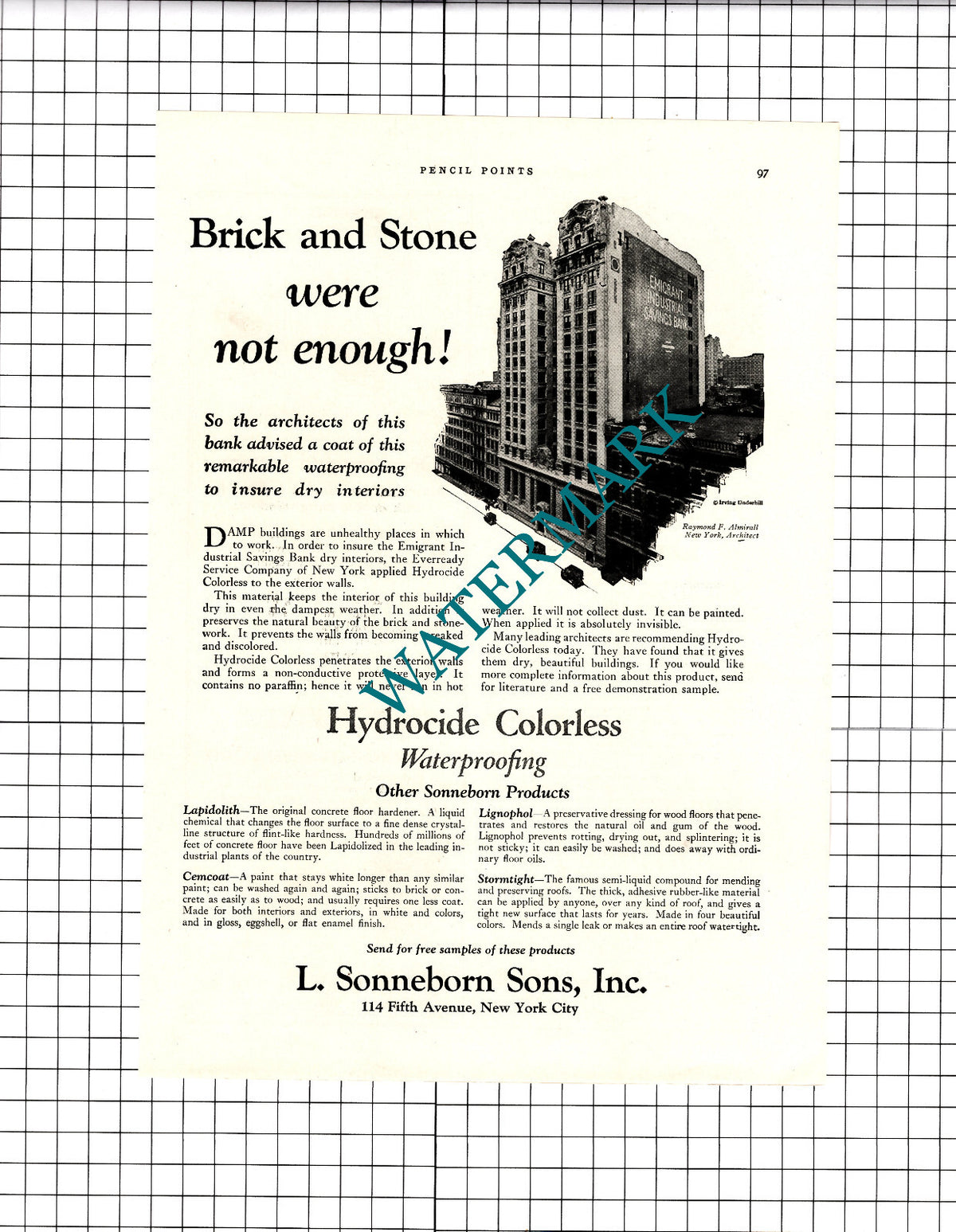 Emigrant Industrial Savings Bank Raymond Almirall Sonneborn - 1926 Advert