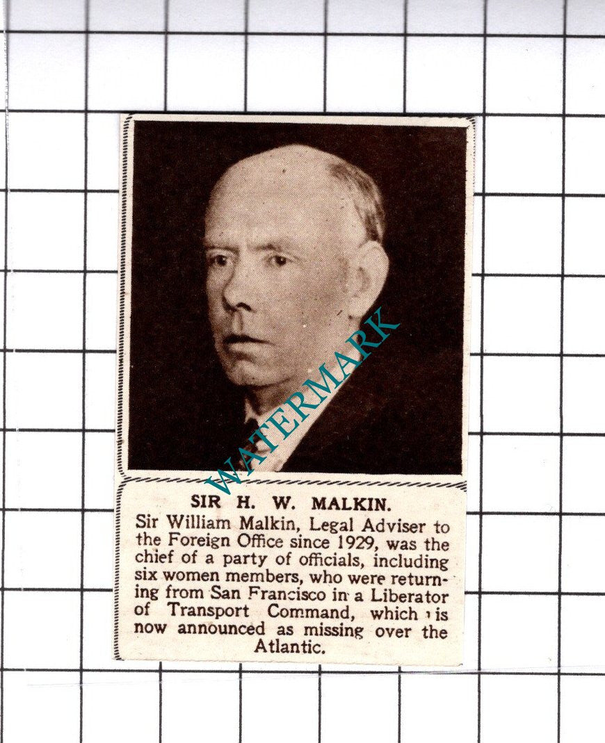 Sir H William Malkin     -  1945 SMALL Cutting