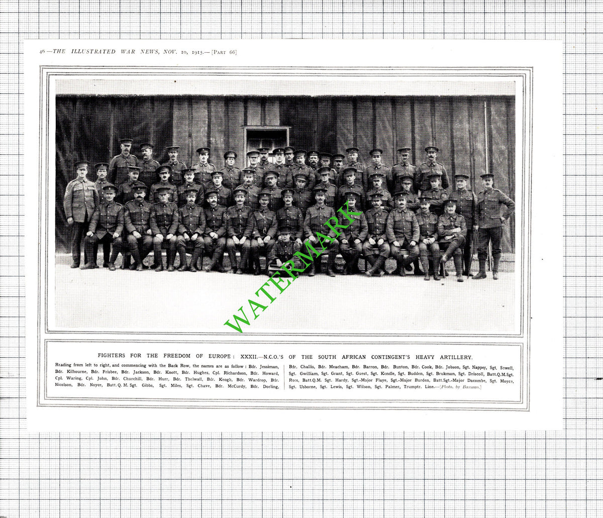 South African Contingent Jessiman Brukman Thelwall Flaye WW1   - 1915 Cutting