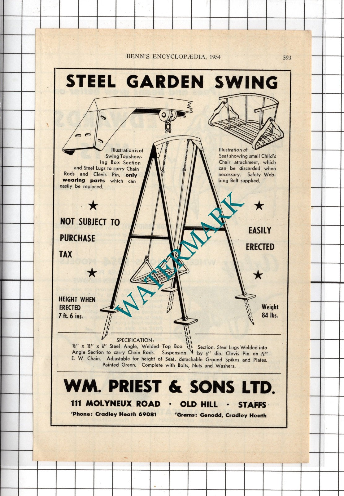 William Priest & Sons Ltd Old Hill Staffs W Edwards & Son Bridport   1954 Advert