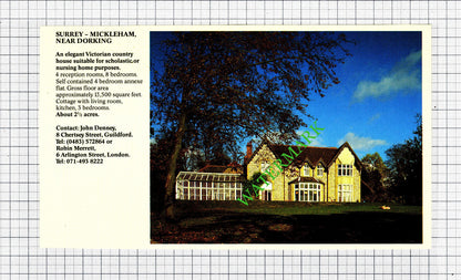 Henley-on-Thames / Mickleham Surrey House Sale Advert  - 1991 Cutting