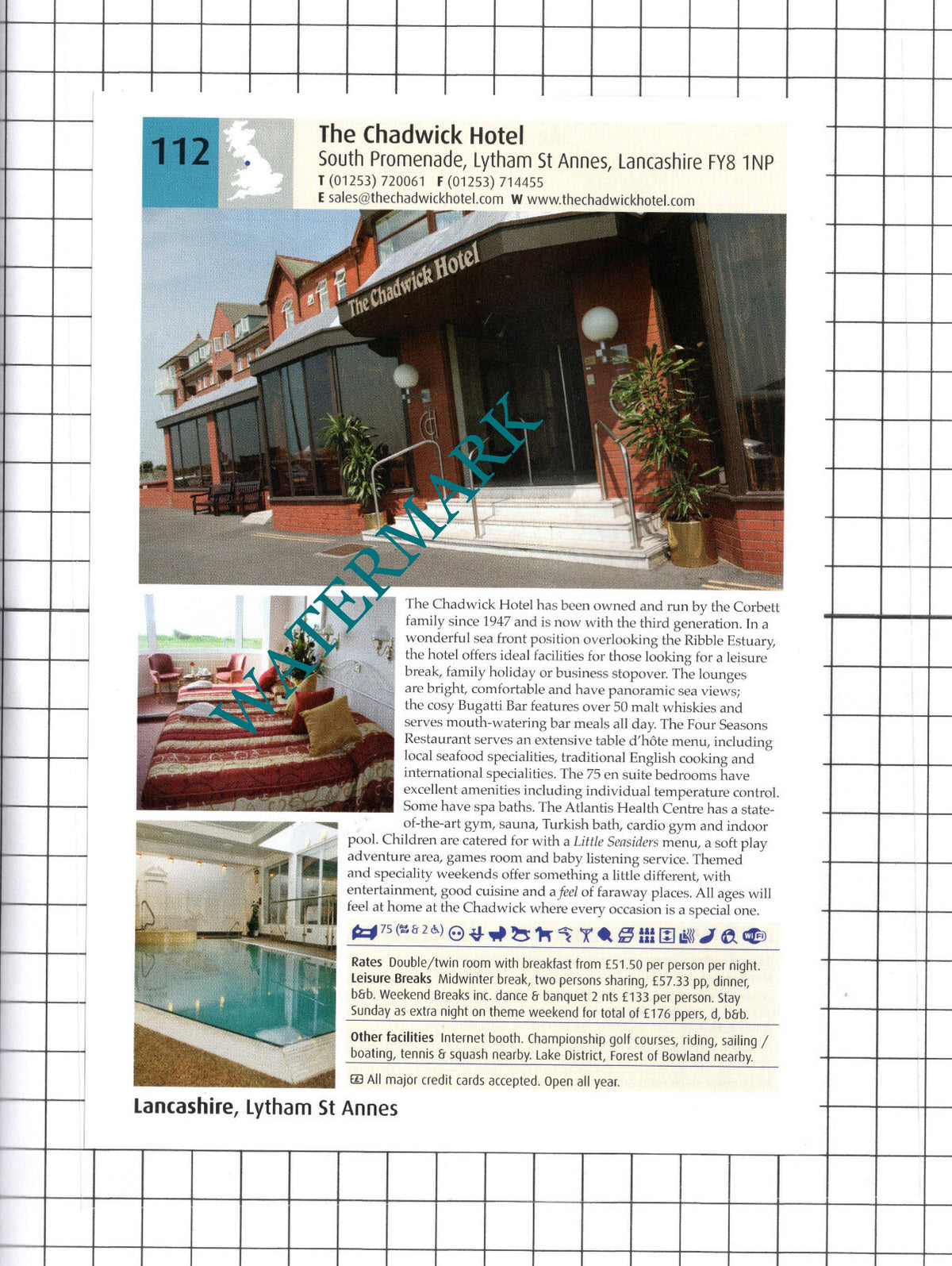 The Gibbon Bridge Hotel Chipping / Chadwick Hotel Lytham St Annes  - 2011 Advert