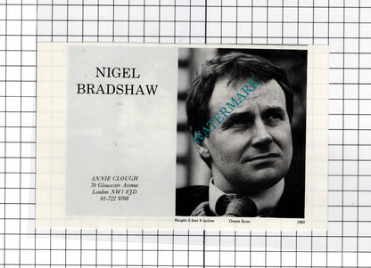 Nigel Bradshaw Actor /   Paul Bradley Advert - 1986 Cutting