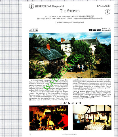 Nansloe Manor Helston Cornwall Ridden / The Steppes Ullingswick  - 2001 Cutting