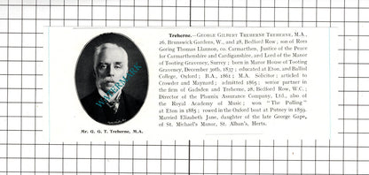 Gerald Phillips Thompson / George Gilbert Treherne Treherne- c.1905 Clipping