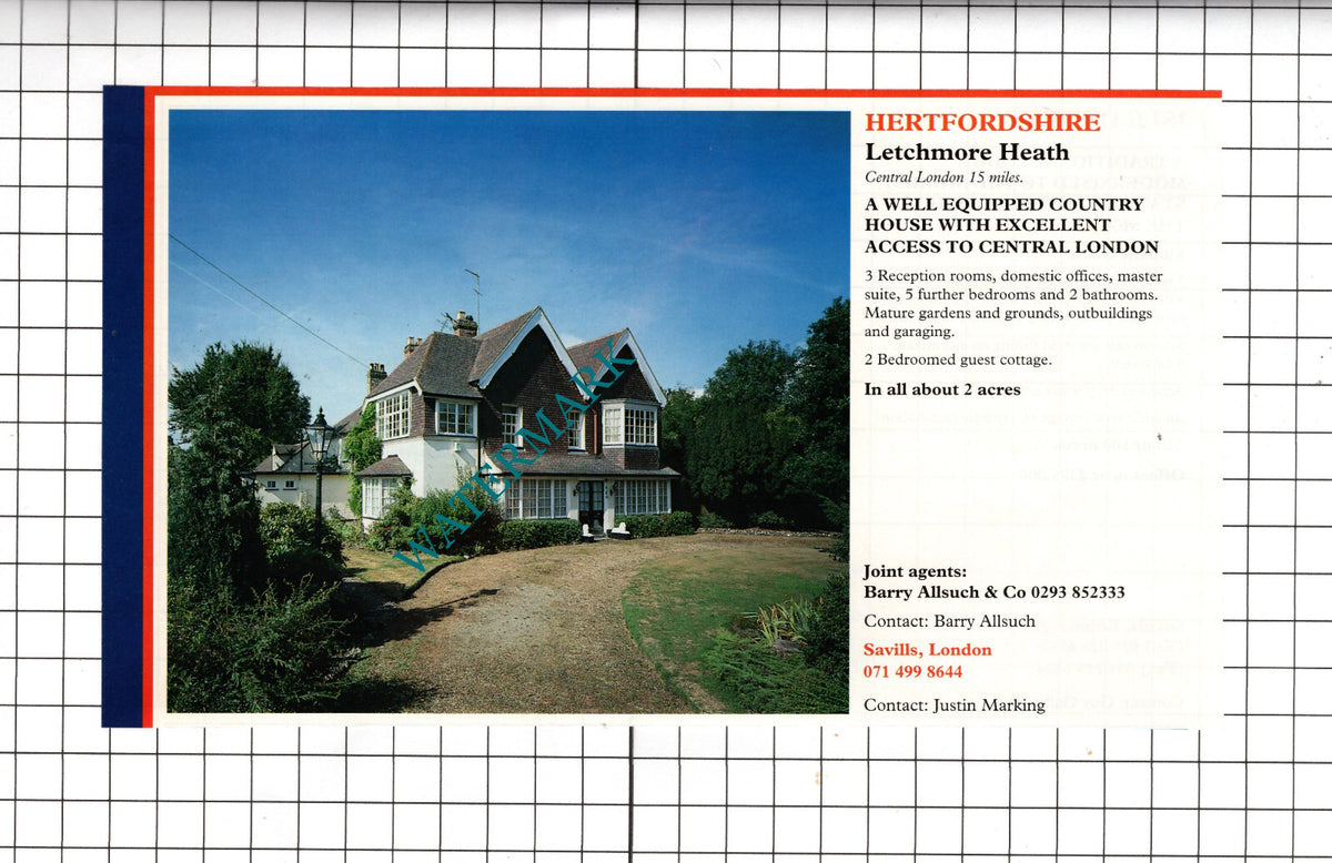 Letchmore Heath Hertfordshire / Kilmarie House Isle Of Skye - 1994 Sale Advert
