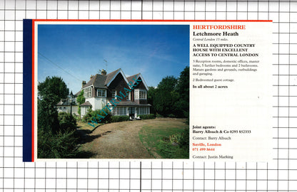 Letchmore Heath Hertfordshire / Kilmarie House Isle Of Skye - 1994 Sale Advert
